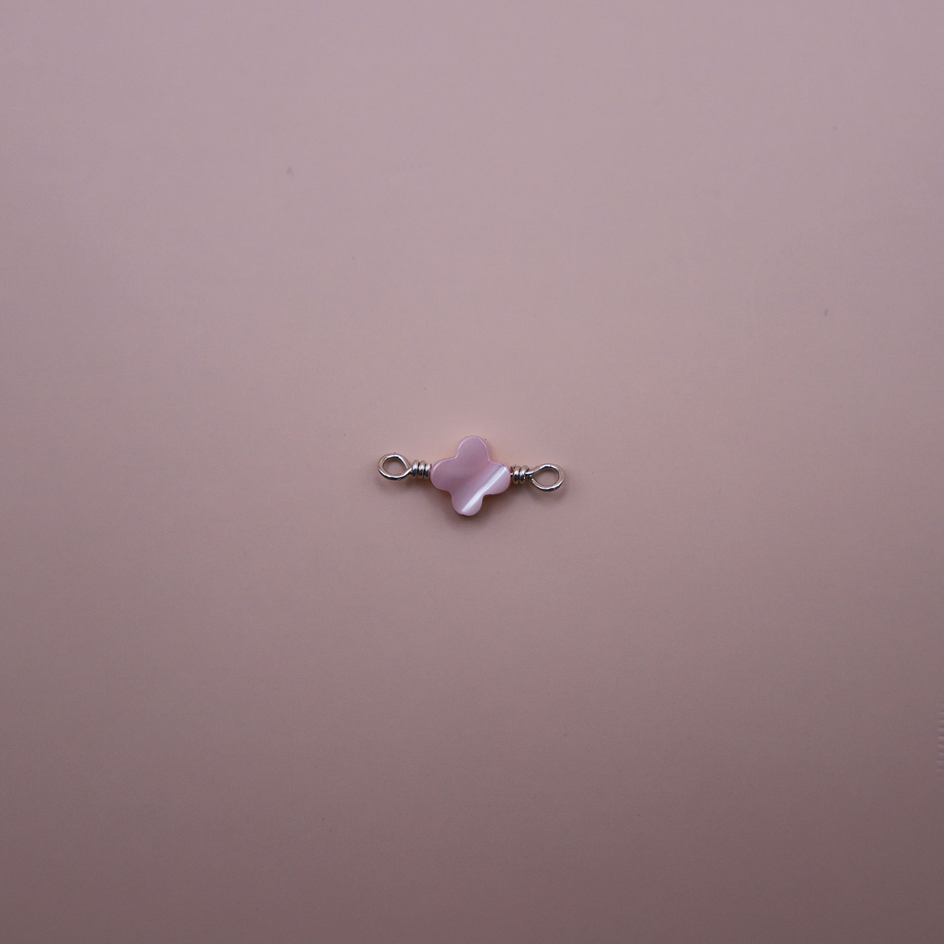 Mother of Pearl Pink Connector (Silver)