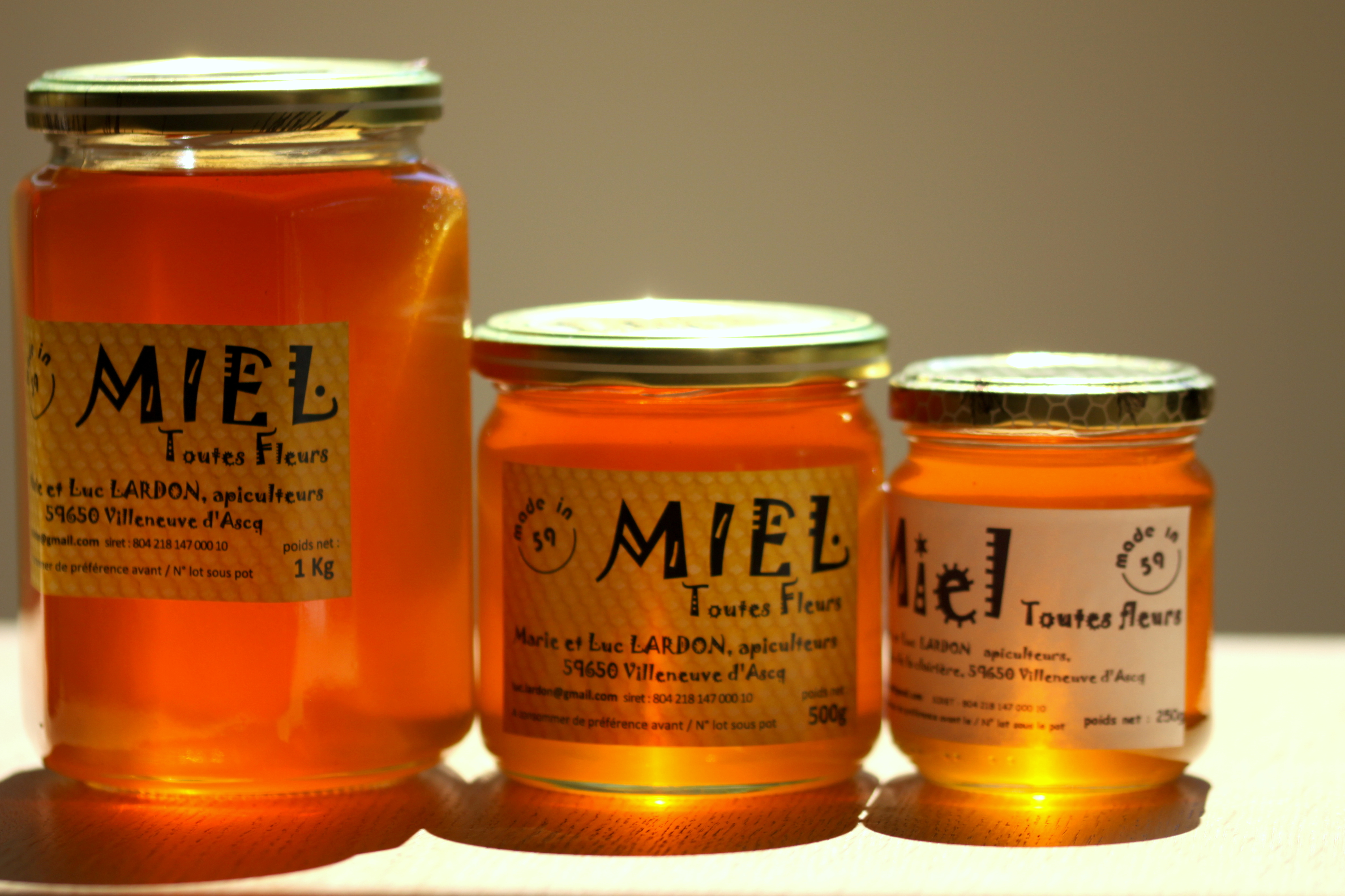miel 1kg 500g et 250g