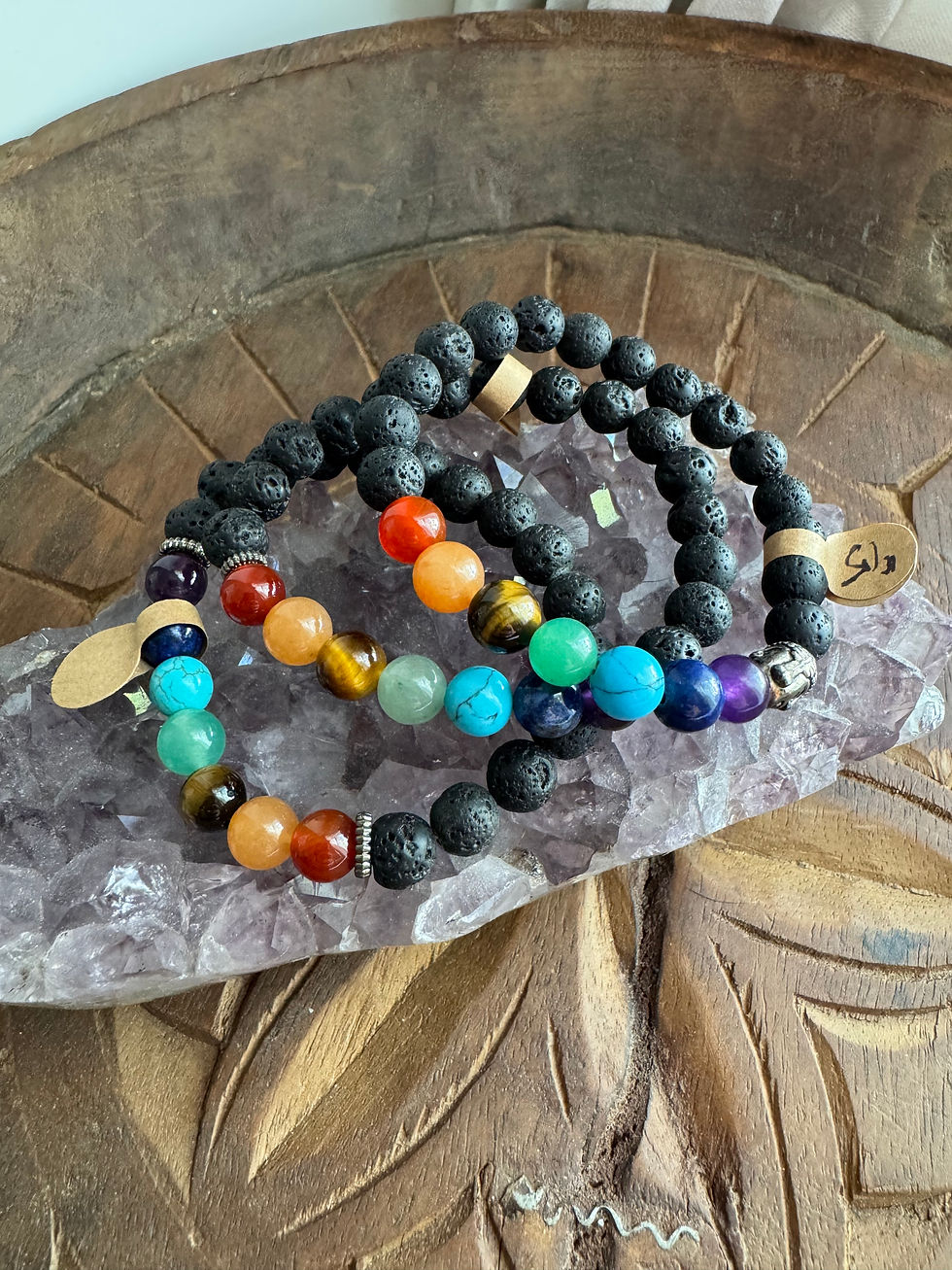 Lava Stone Chakra 8mm Bracelet