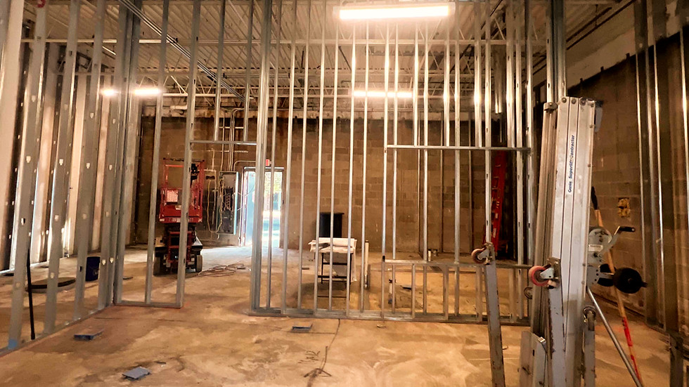 Steel framing by Castoro Contract Services on-site.