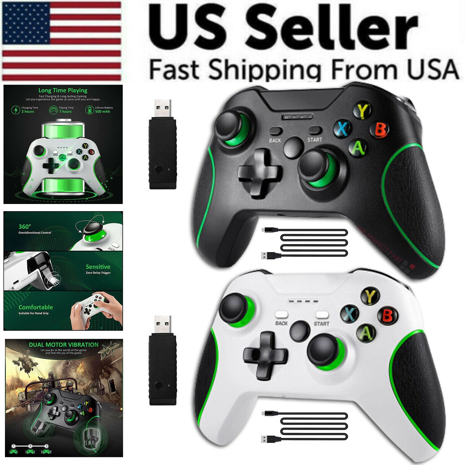 Controle Sem Fio Para Microsoft Xbox One / S / X / E / Windows 7 8 10 PC 2.4G