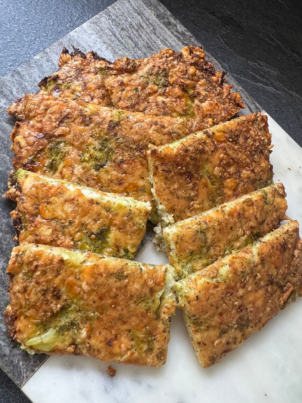 Broccoli cheesy “bread”without the bread
