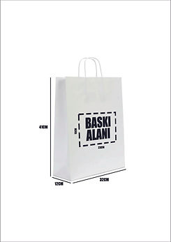 VIP Ambalaj & Matbaacılık Baskı Alanlı Beyaz Karton Çanta