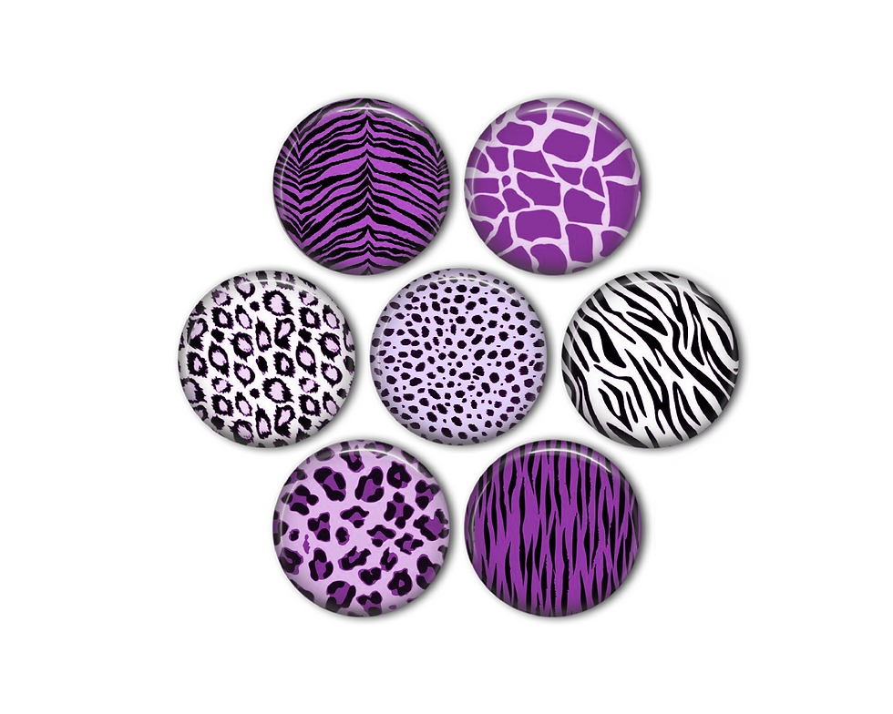 Purple Animal Print Magnets