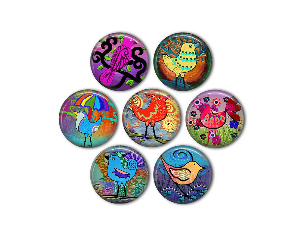 Colorful Bird Magnets