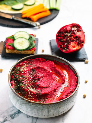 Roasted Beetroot Hummus | A Natural Fertility Friendly Lunch Recipe