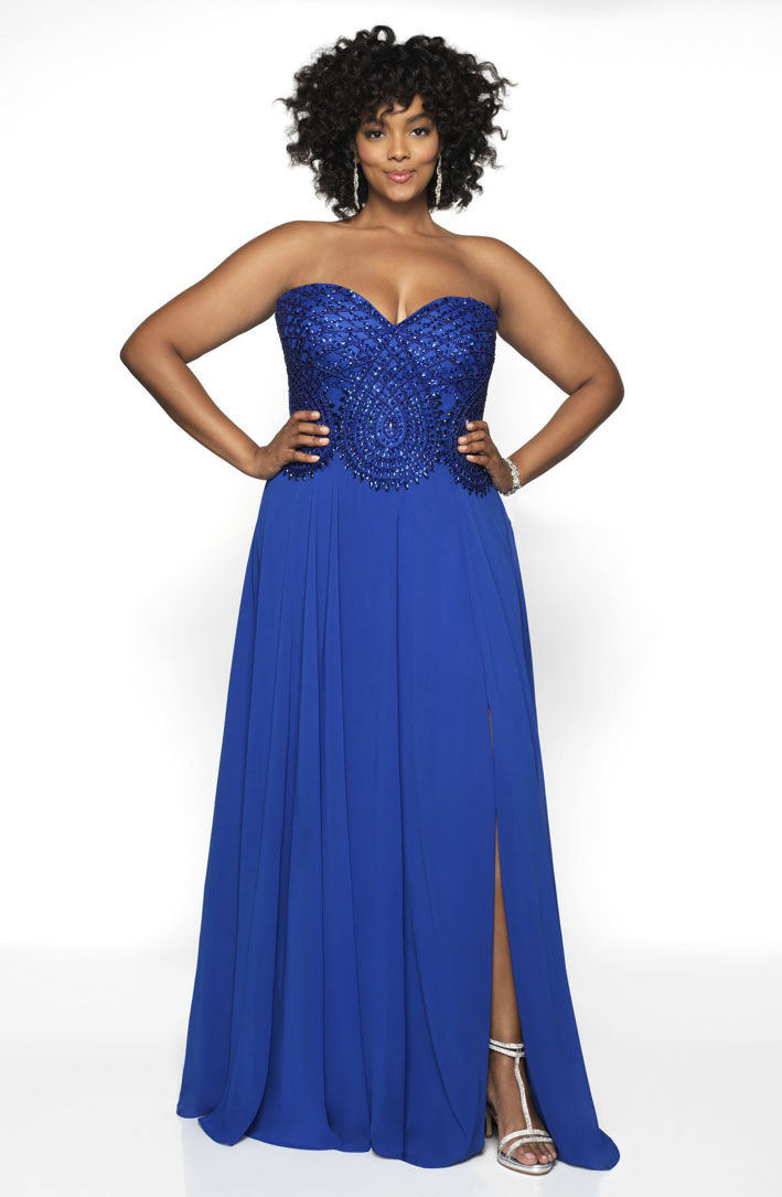 Blue Beaded Perfection Gown