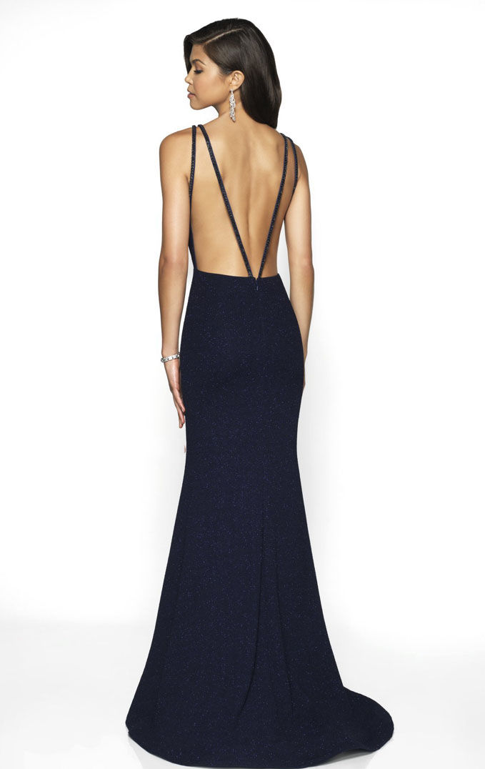 Thumbnail: Navy Deep V Gown