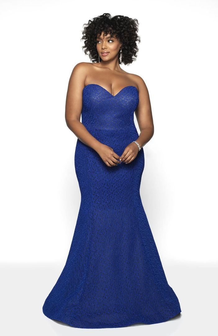 Blue Strapless Gown