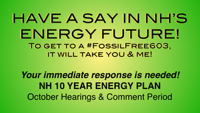 Urgent: Limited time to comment on NH's 10 year energy strategy, attend a hearing or email now.