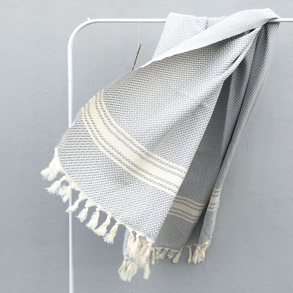 Miniaturbild: Herringbone Peshtemal grau