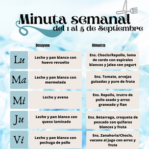 Minuta semanal del 1 al 5 de Septiembre 