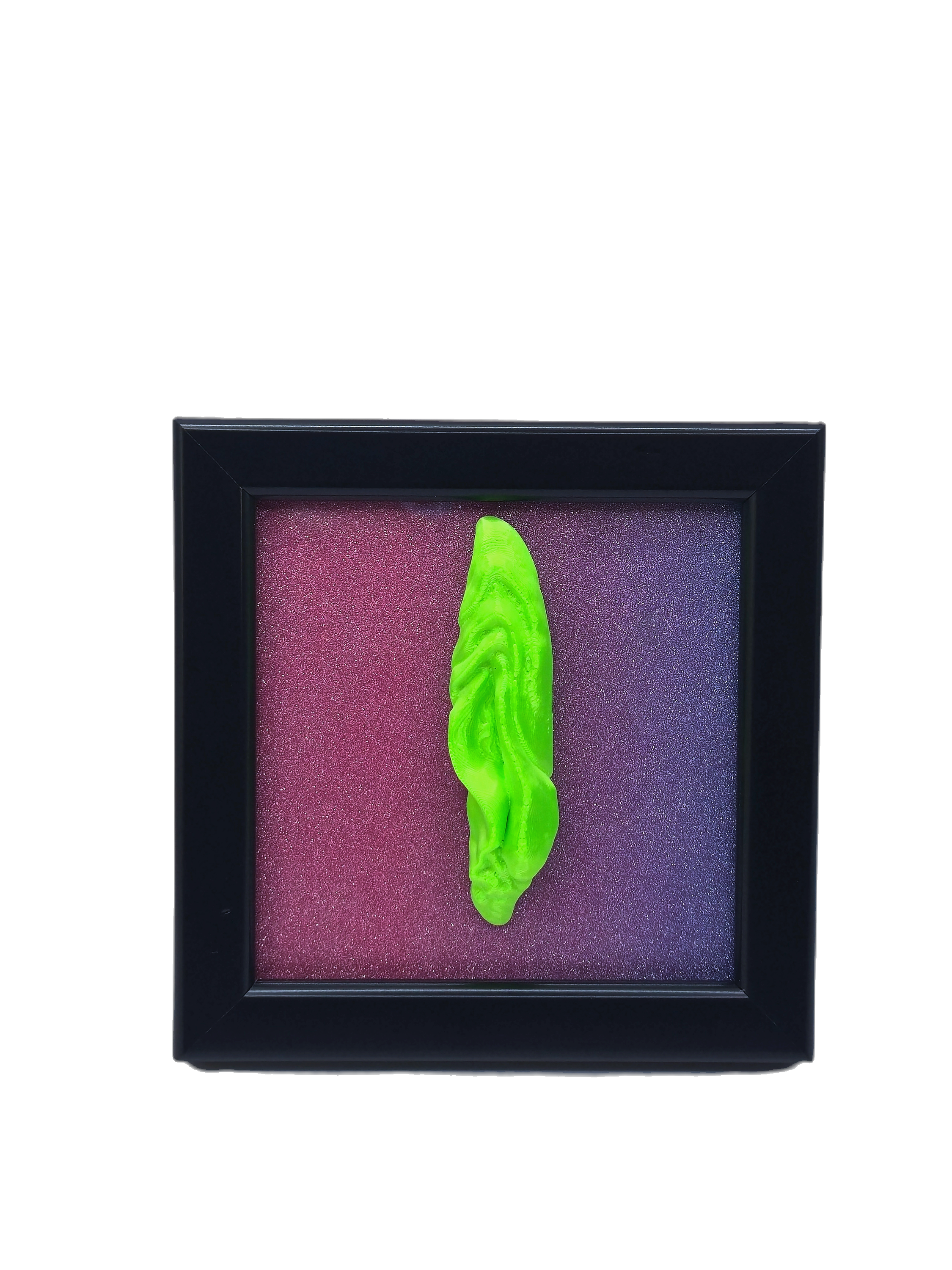 Lime Wolfgang from our Smalls Collection with Pink & Purple Glitter BG