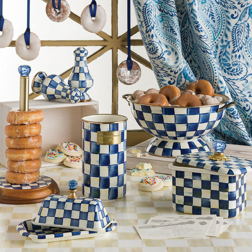 Thumbnail: Royal Check Enamel Large Salt & Pepper Shakers