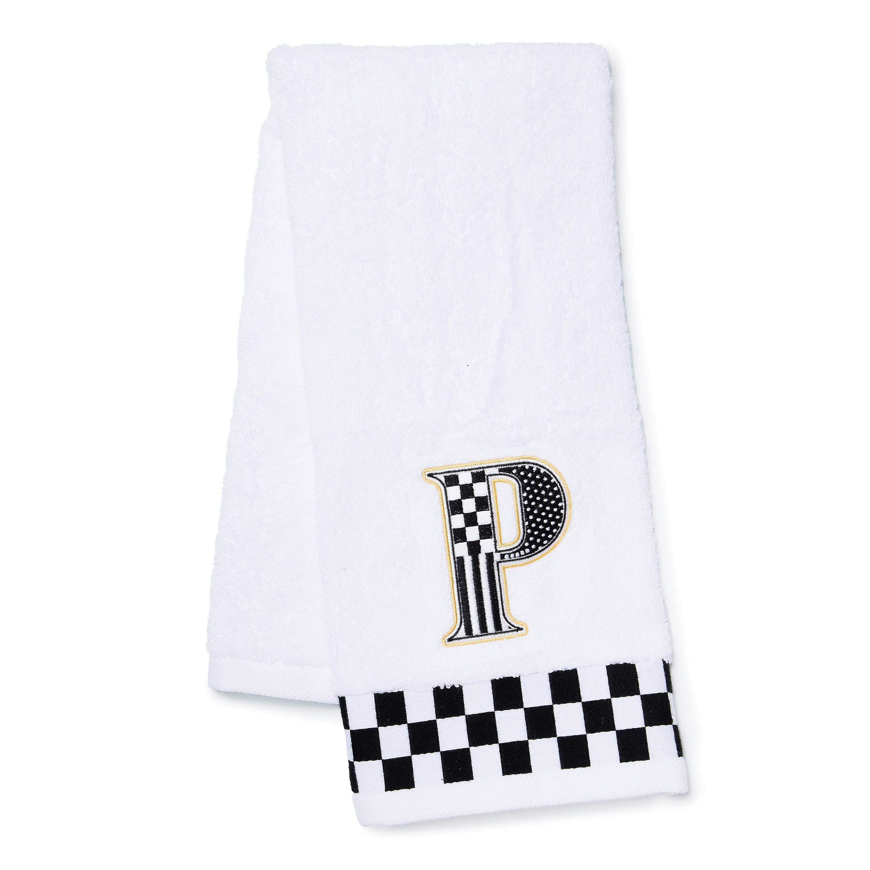 Monogram "P" Check Hand Towel