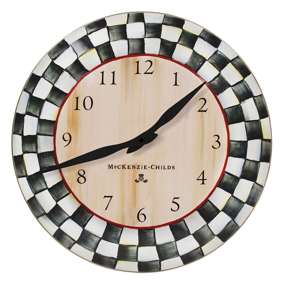 MacKenzie-Childs Courtly Check Enamel Clock