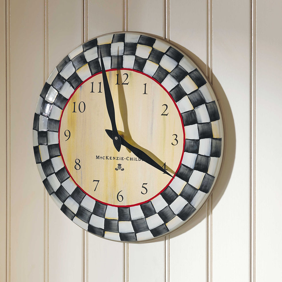 MacKenzie-Childs Courtly Check Enamel Clock