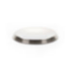 MacKenzie-Childs ribbed dish pillar candle holder - silver