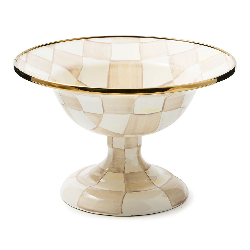 MacKenzie-Childs Mocha Check Small Compote