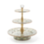 Mackenzie-Childs Sterling Check, Grey and White Checked Three Tier Sweet Stand.