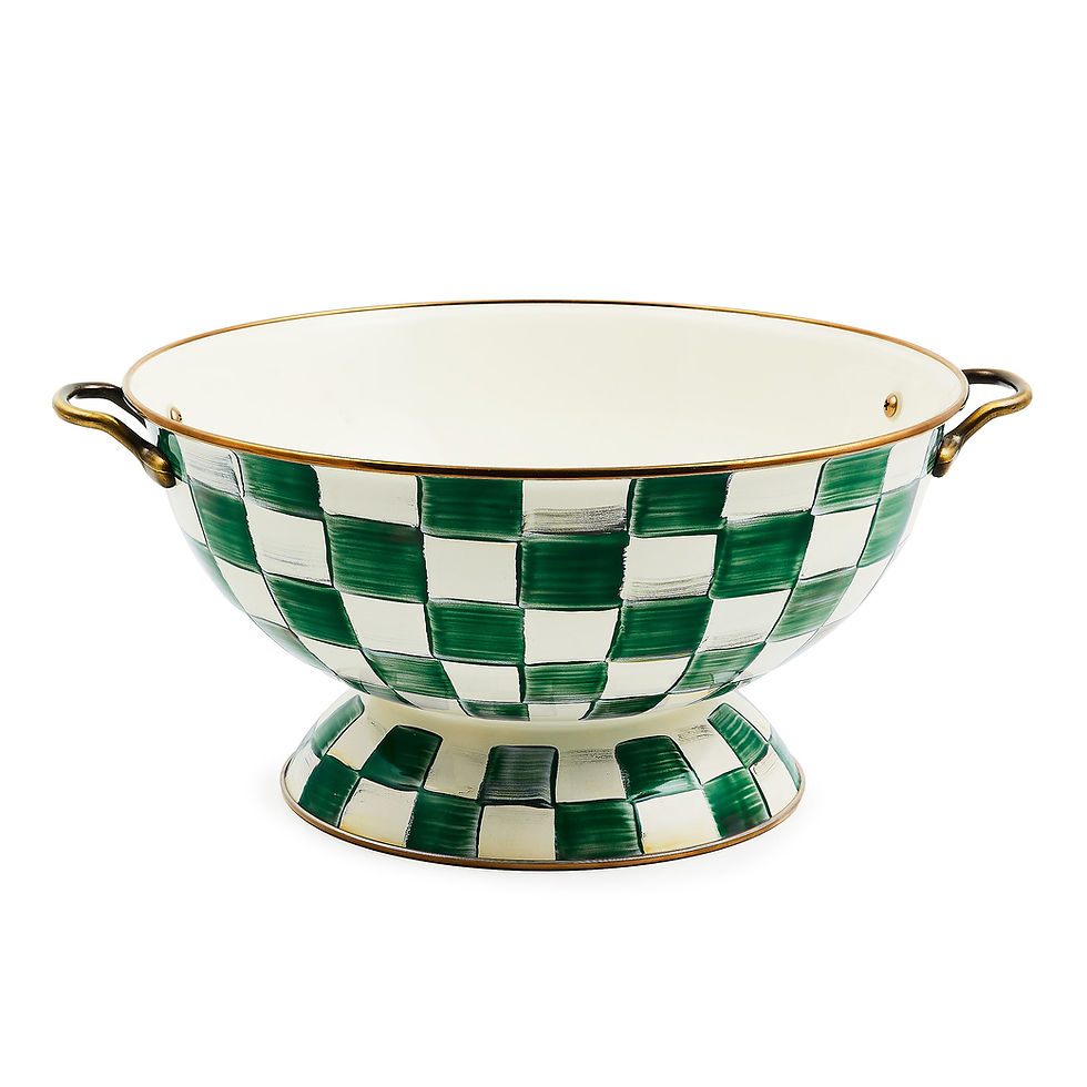Mackenzie-Childs Emerald Check, Green and white checked everything bowl