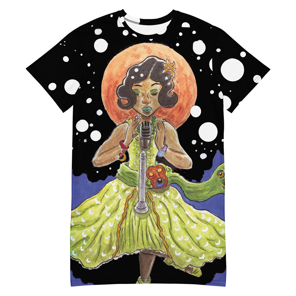 Thumbnail: Moonlit Singer T-shirt Dress