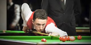 Sam Thomas at the table during the Welsh Snooker Amateur Championship (South) qualifier