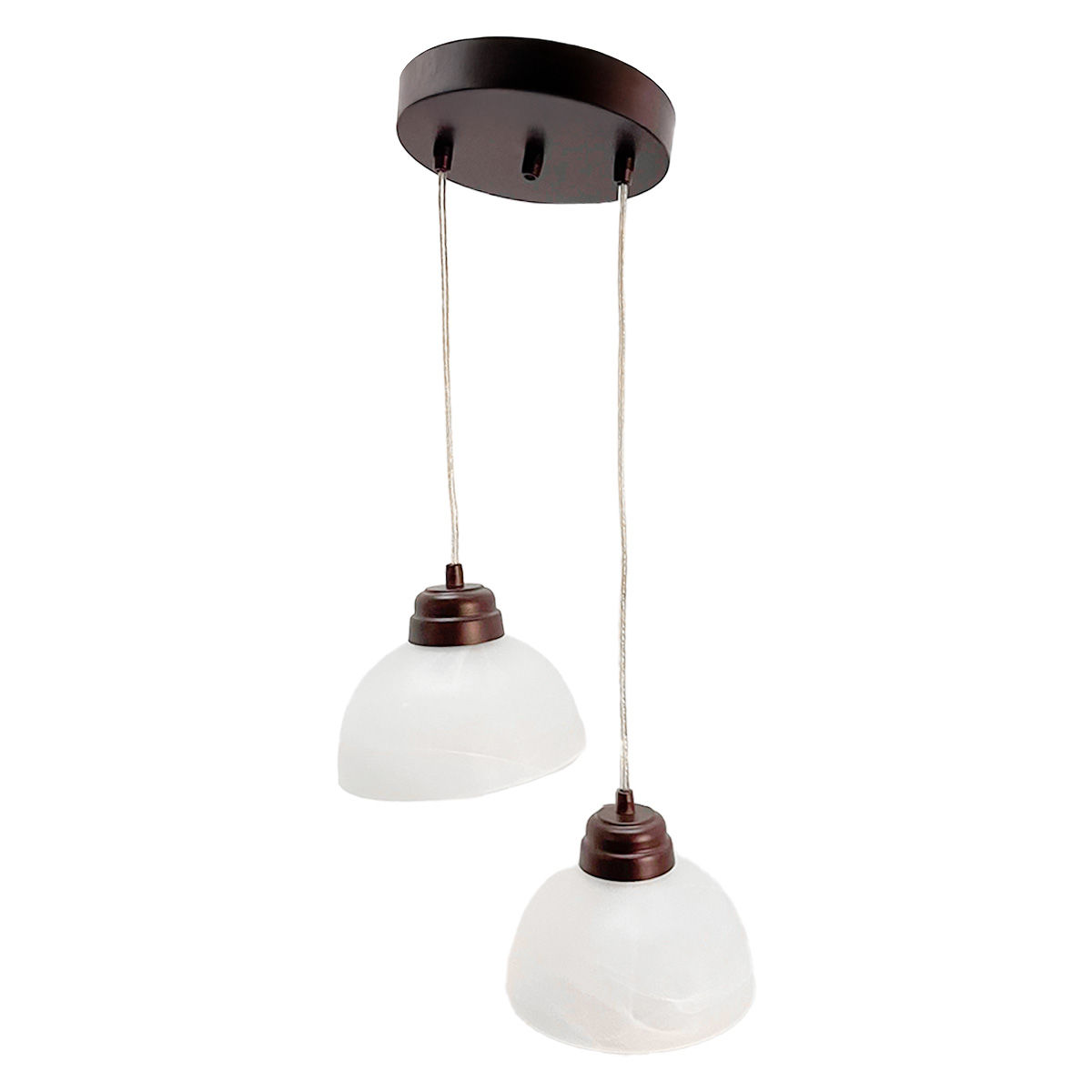 Colgante C 71 Base Chocolate Cristales Tazon Blanco Marmol