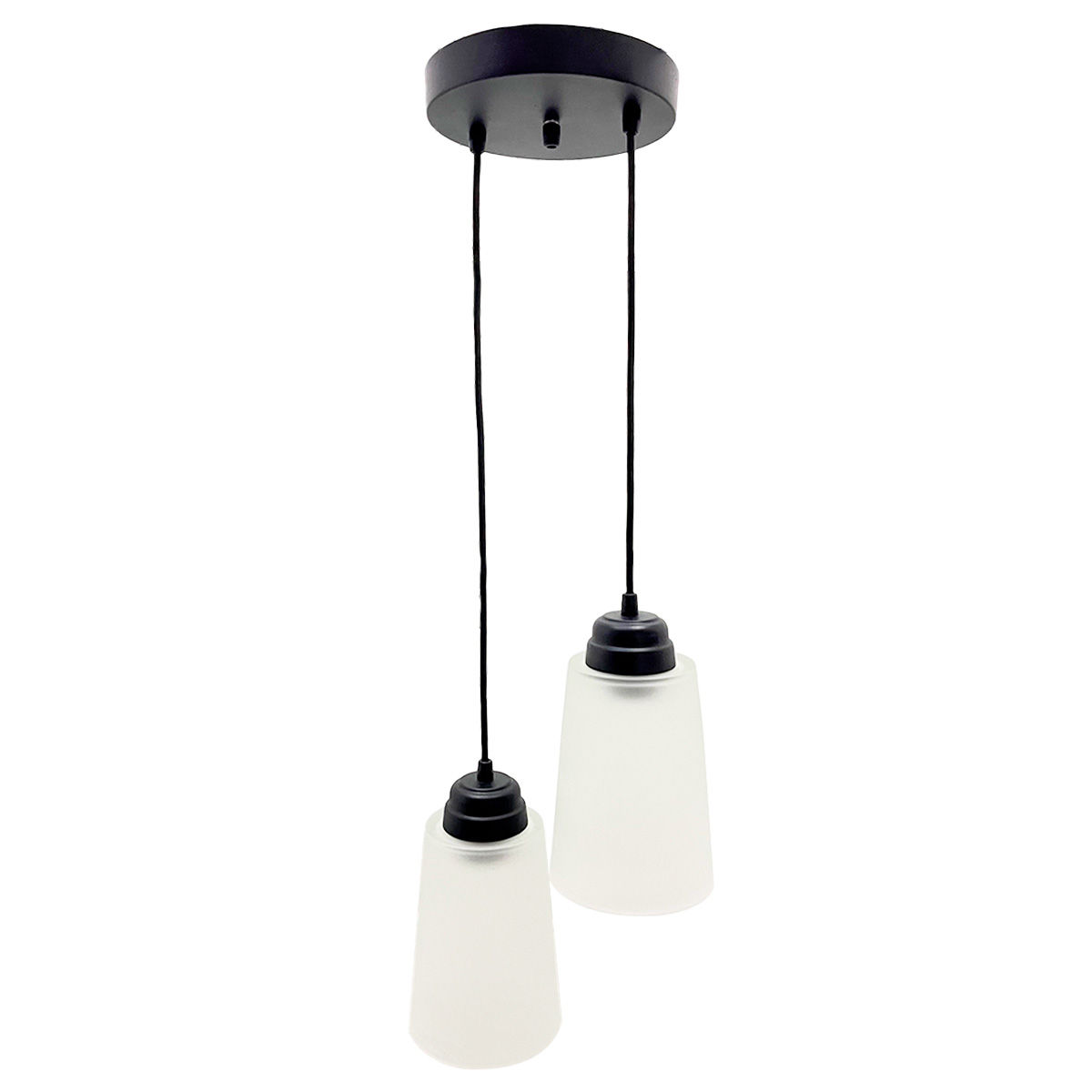 Colgante C 71 Base Negra Cristales Vaso Blanco