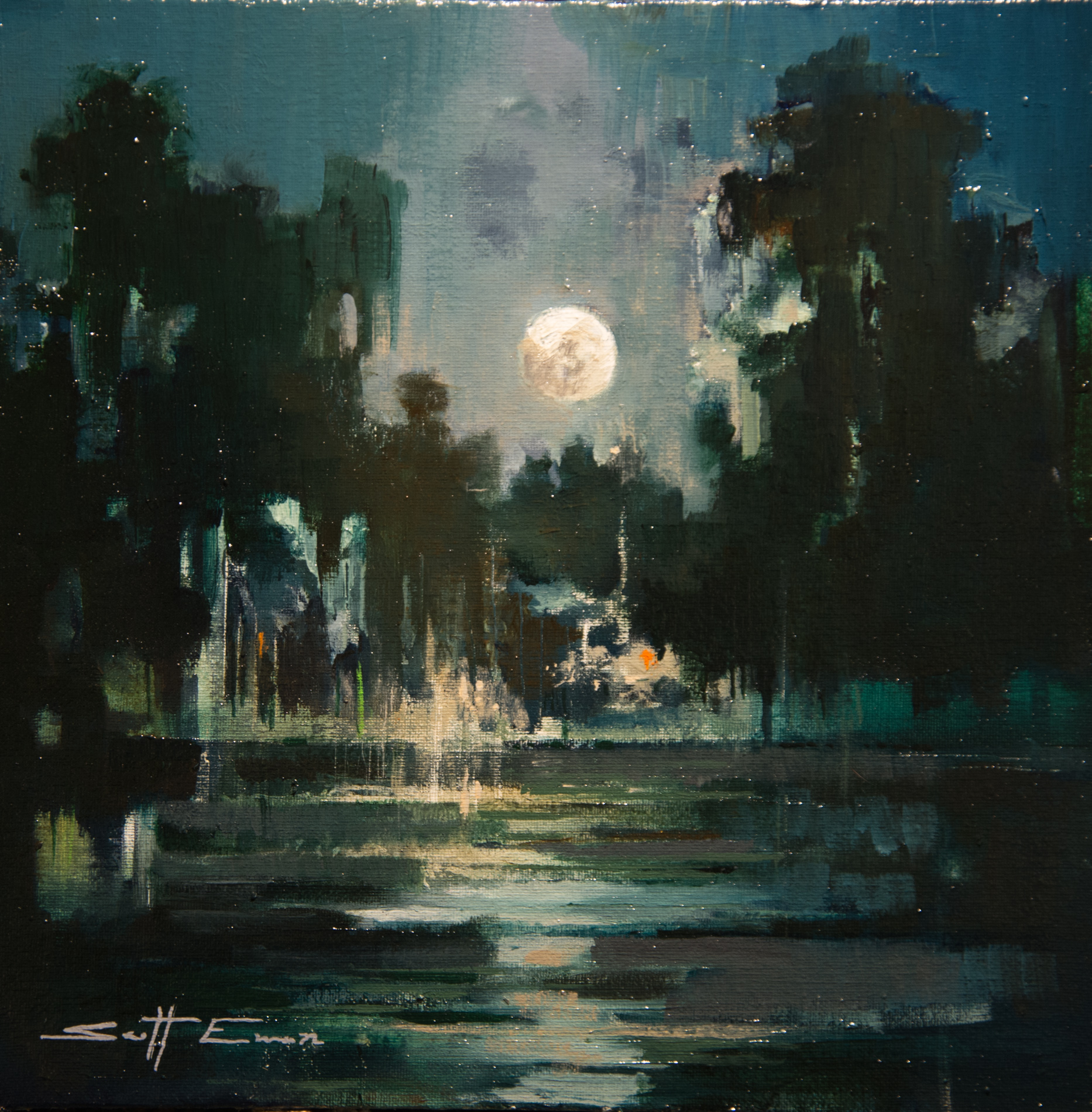 Moon over the Bogue Falaya