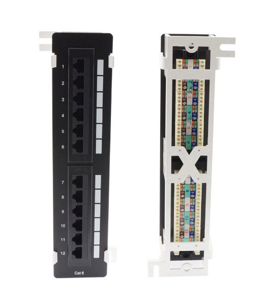Cat.6 110 Type Patch Panel 12Port Vertical w/Bracket