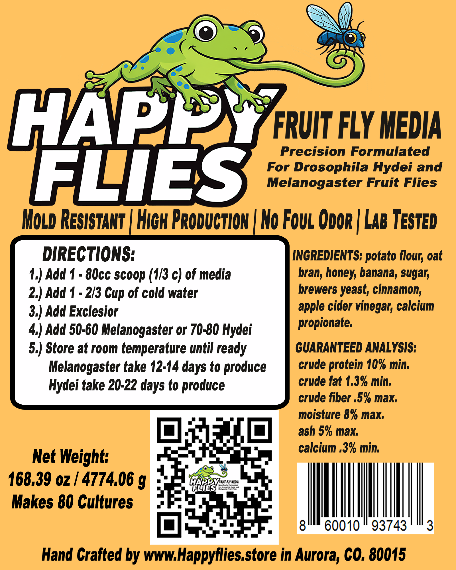 Fruit Fly Media (80 Cultures) - MEDIA ONLY