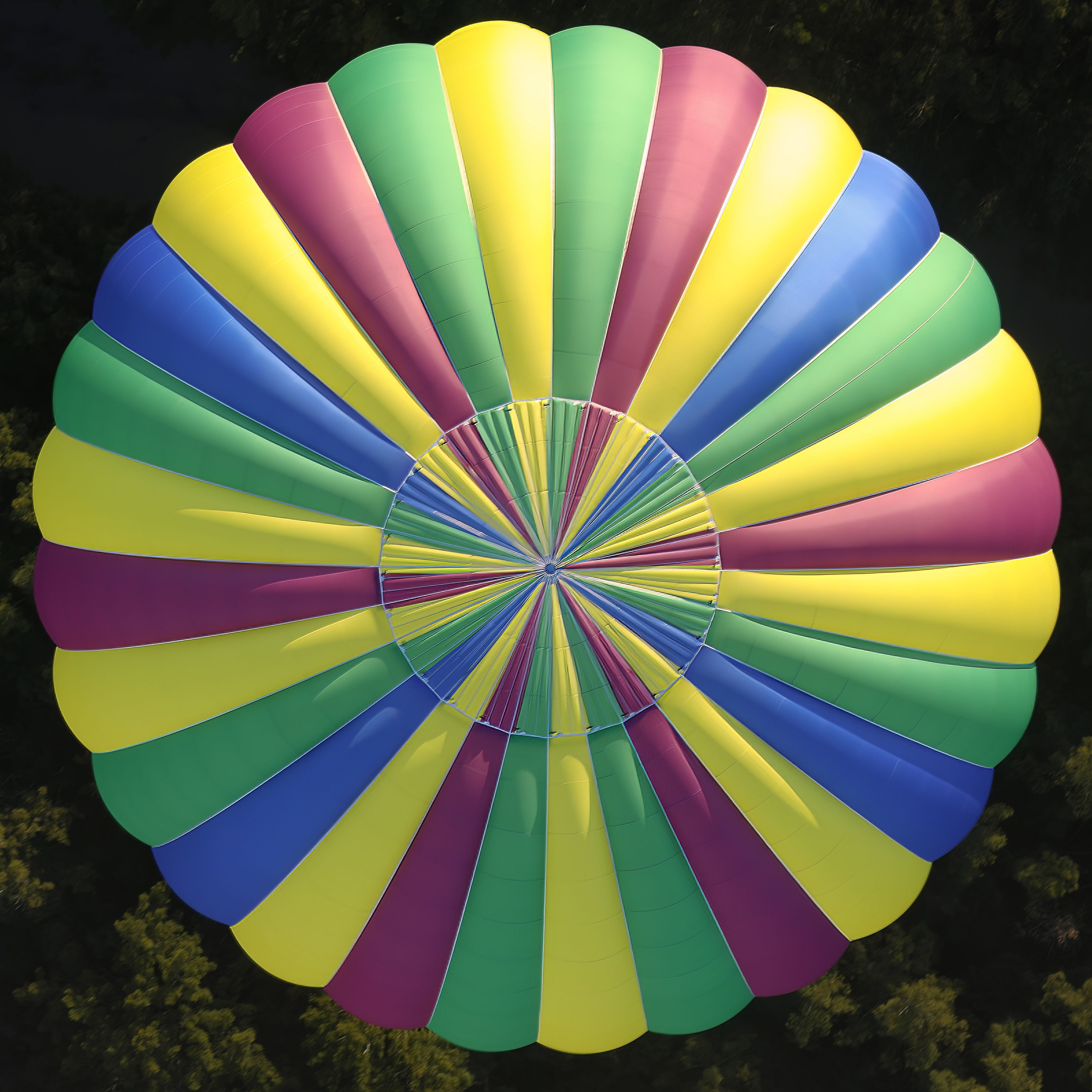 Hot air balloon from above