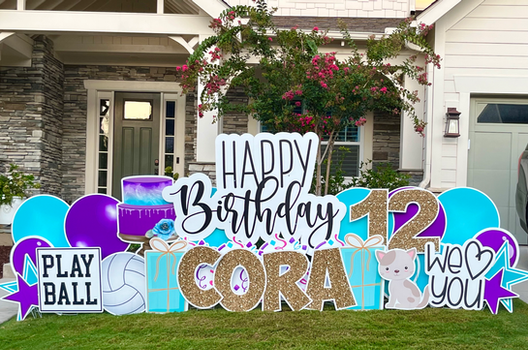 12th birthday yard sign in Masons bend, Fort Mill SC