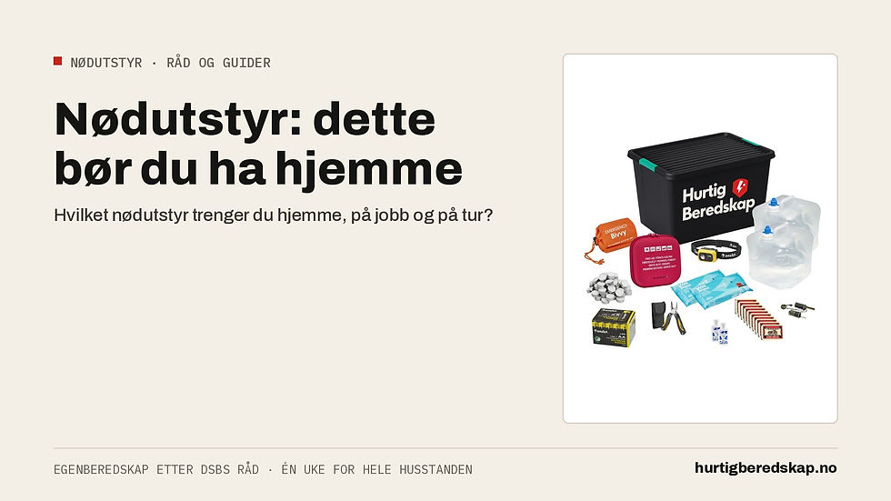 Essensielt nødutstyr for beredskap og sikkerhet
