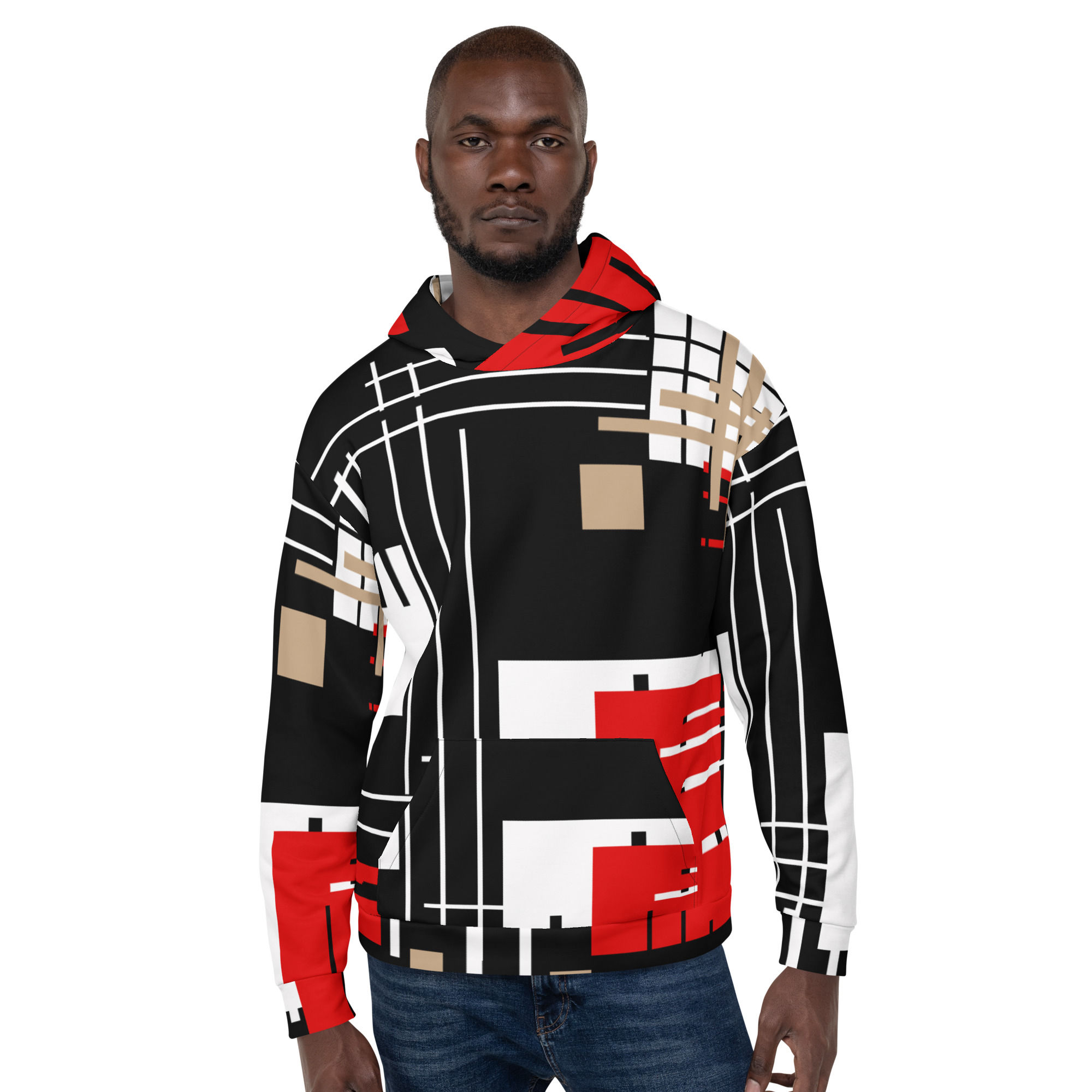 Geek Apparel Abstract Stripes 2 Patchwork Hoodie