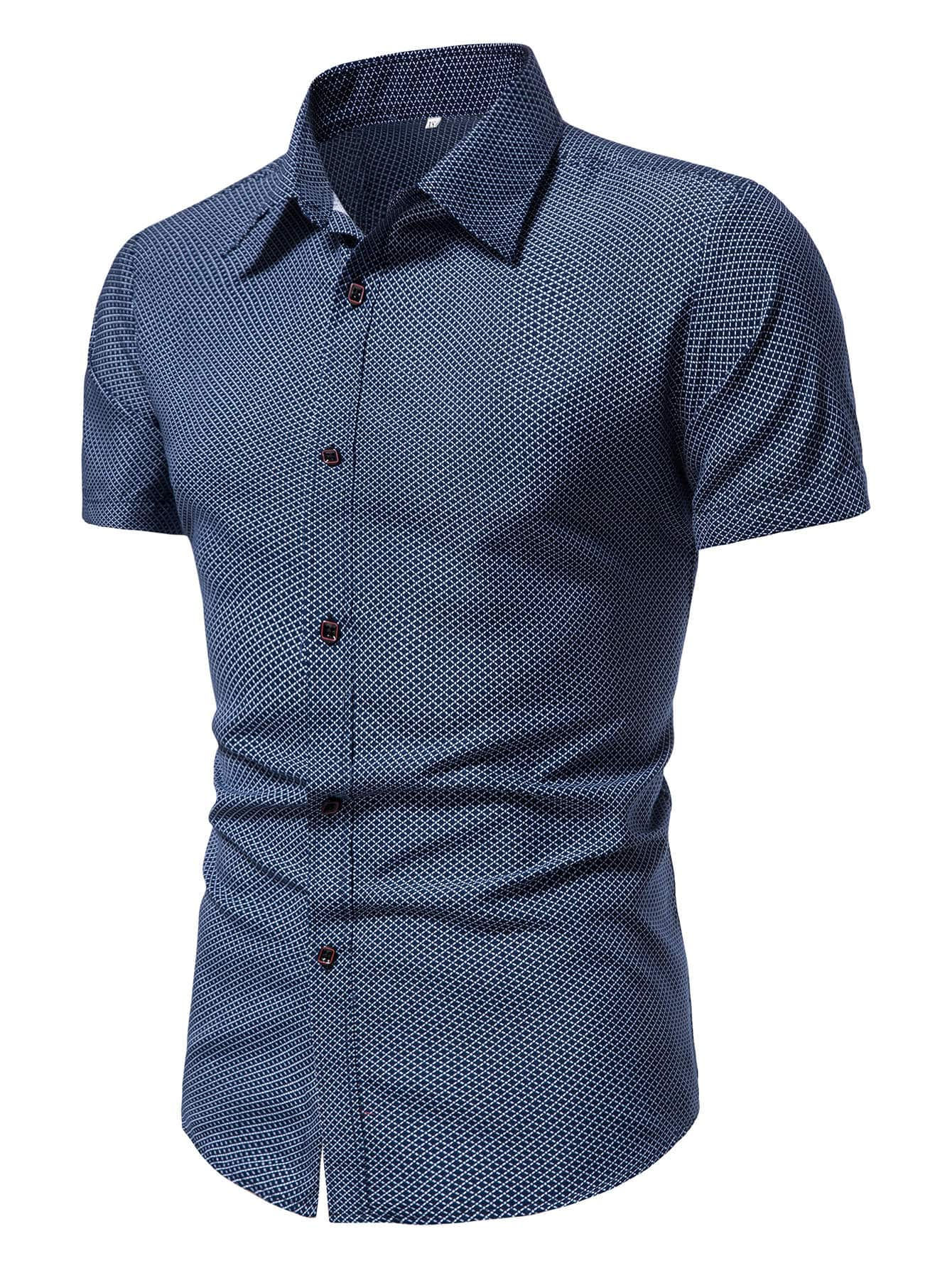 Men Button Front Plaid Print Shirt