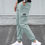 Thumbnail: Men Letter Patched Detail Flap Pocket Drawstring Waist Cargo Pants