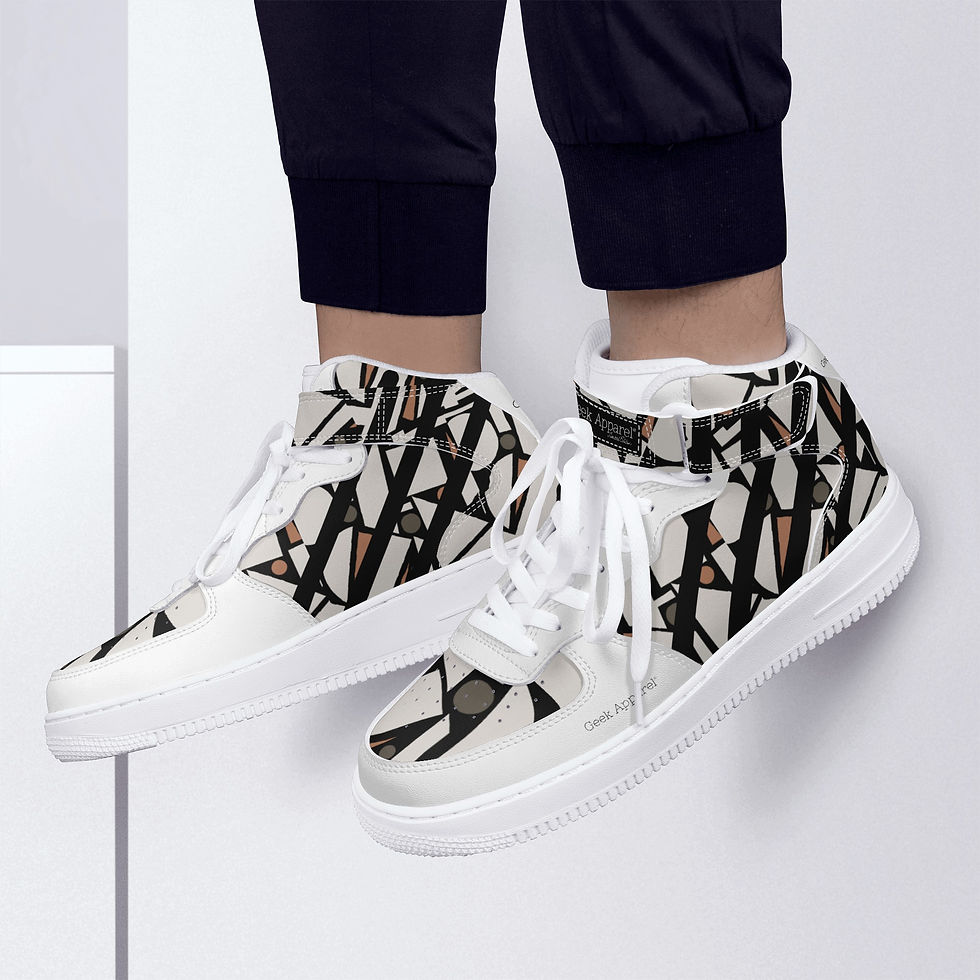 Thumbnail: Geek Apparel Next-Level Tip-It-Red Signature High Top Leather Sneakers