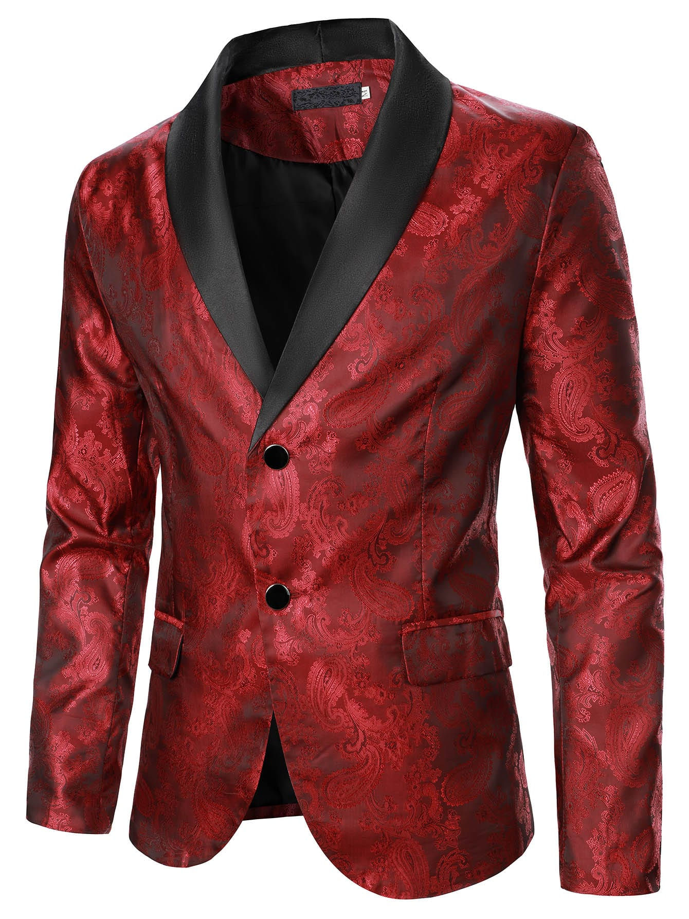 Men Paisley Jacquard Shawl Collar Blazer
