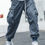 Thumbnail: Men Letter Graphic Flap Pocket Drawstring Waist Cargo Pants
