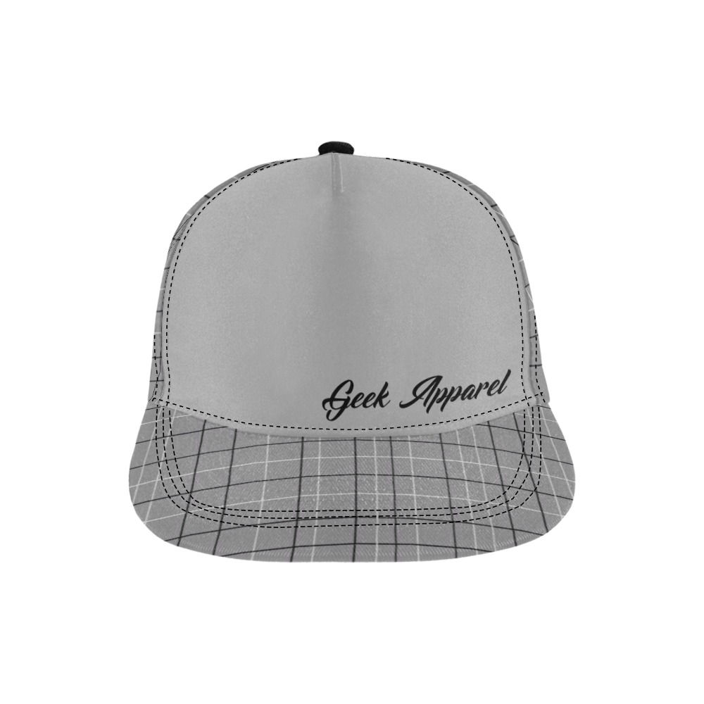 Geek Apparel Signature Collection Gray and Black Snapback Hat All Over Print Sna