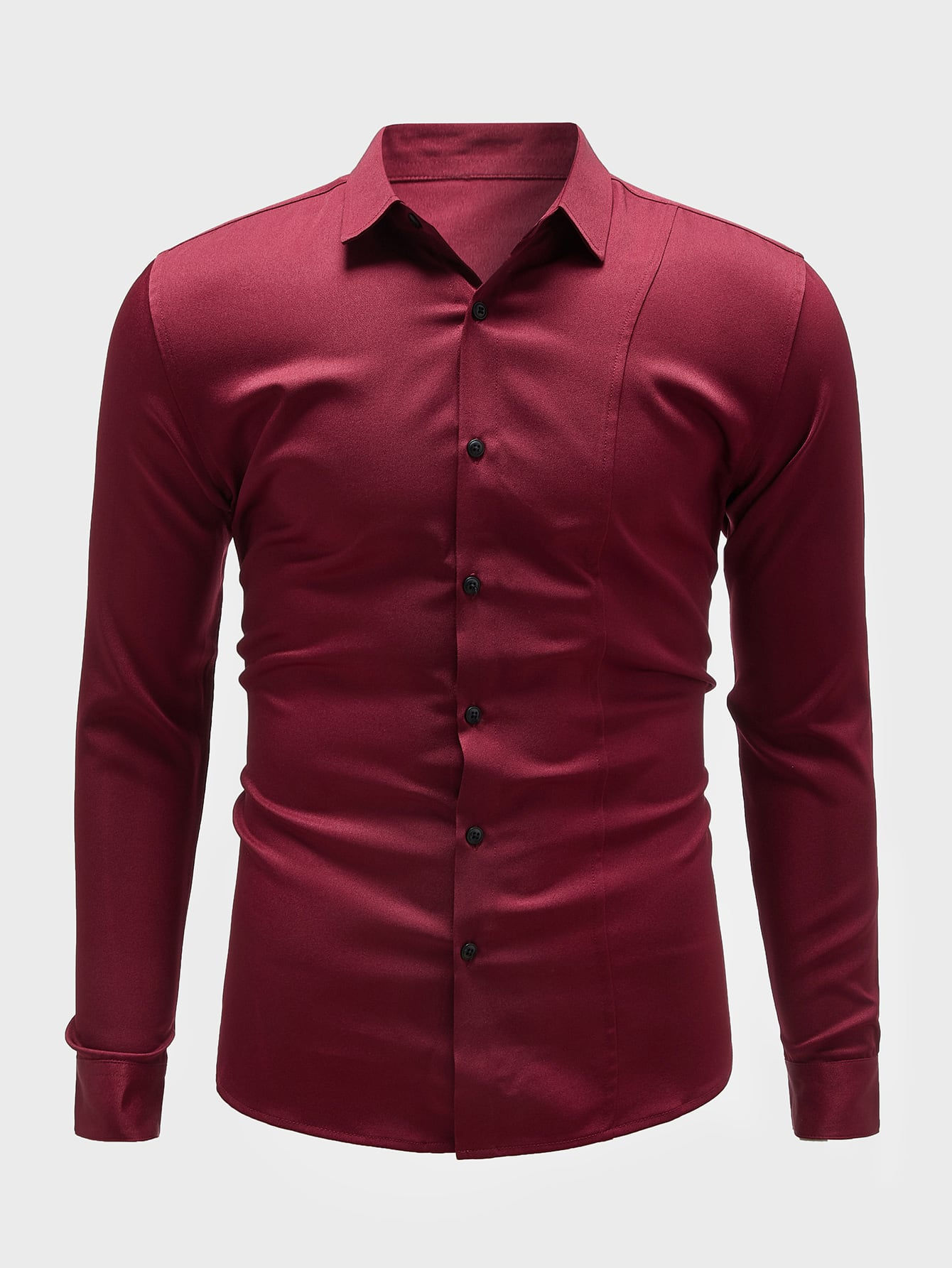 Men Solid Button Up Shirt
