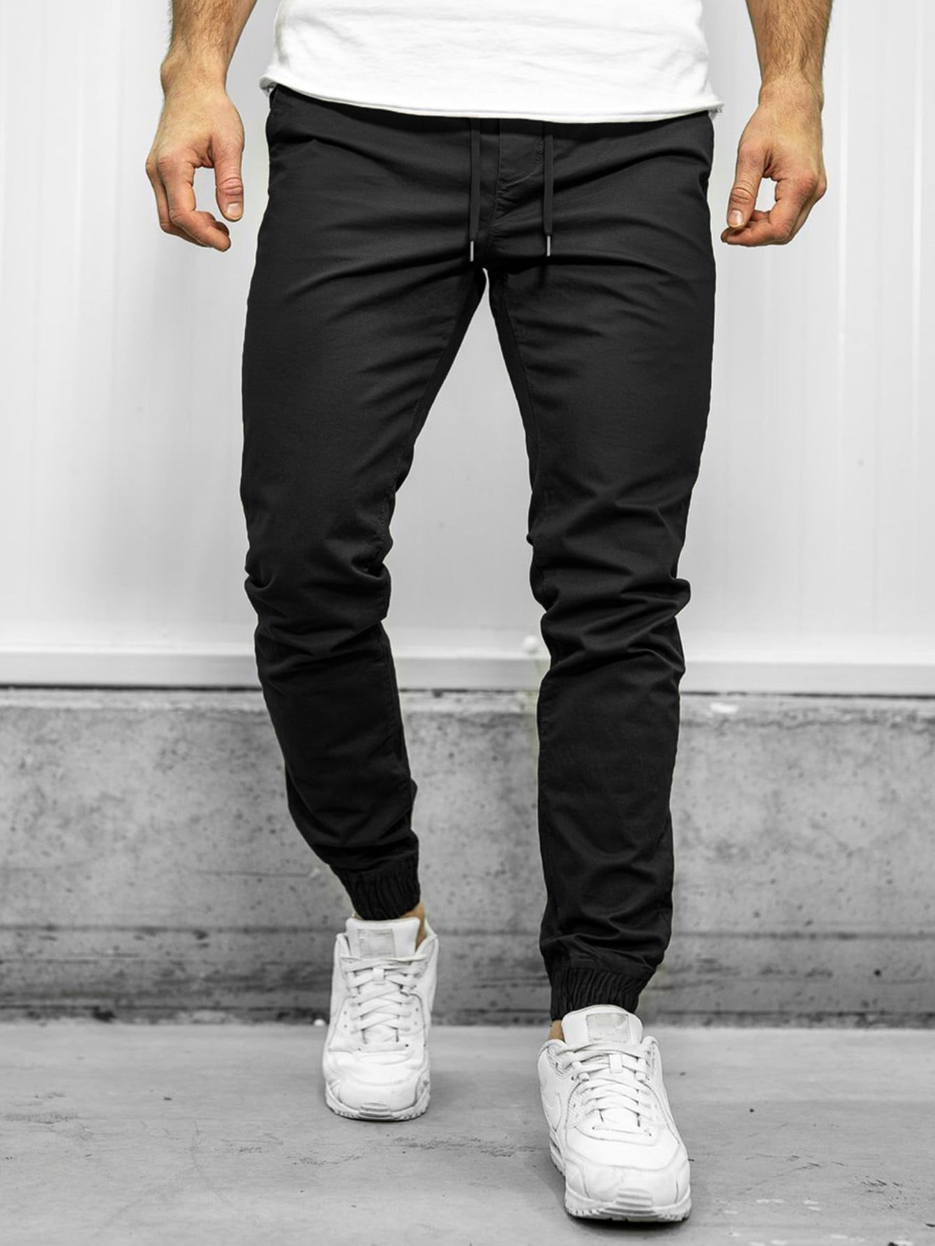 Men Solid Tapered Pants