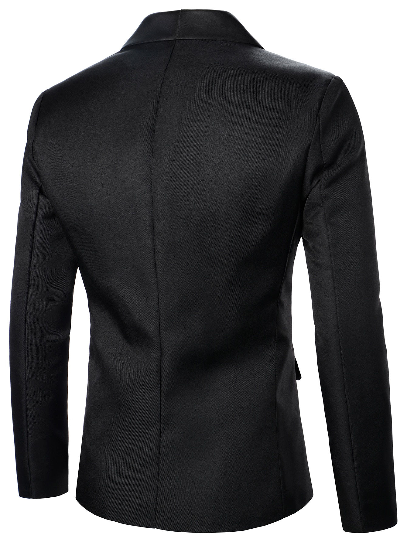 Men Shawl Collar Contrast Panel Single Breasted Blazer