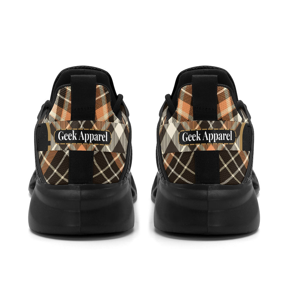 Thumbnail: Geek Apparel Fall-In-Line Black Plaid Running Shoes