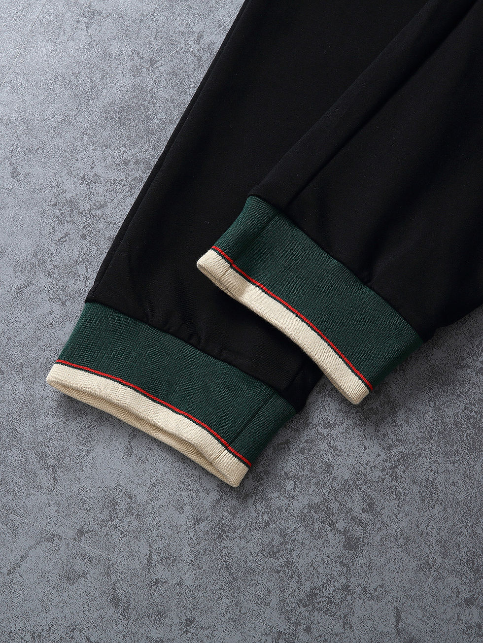 Thumbnail: Men Polo Collar Pullover & Drawstring Waist Sweatpants