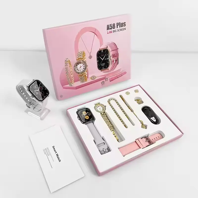 Thumbnail: Smart Watch Womens Luxury 8 in 1 2 Strap Ring Earring