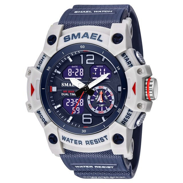 Thumbnail: SMAEL Sport Watch Military Wristwatch for Men Alarm Stopwatch LED Digital Back L