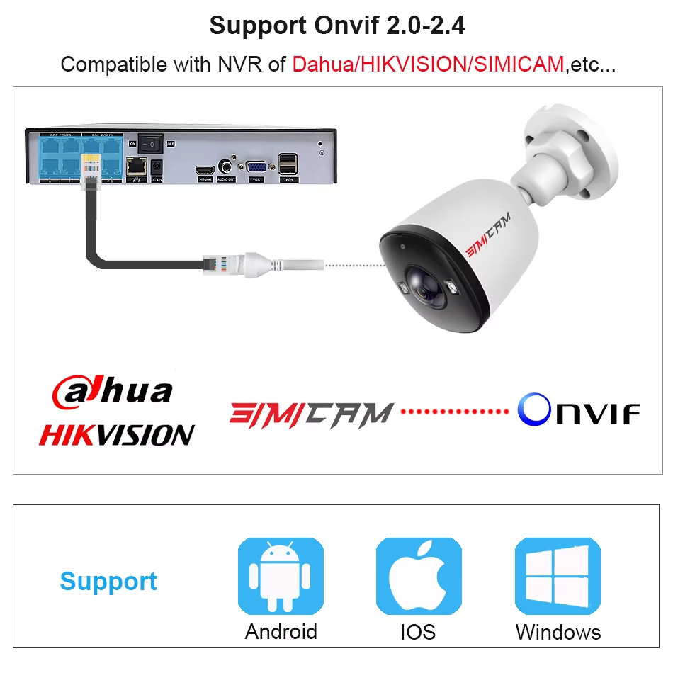 Thumbnail: 4K 8MP POE Security IP Camera 5MP 4MP Ultra Large Wide Angle Lens 1.6MM2.8MM Sma